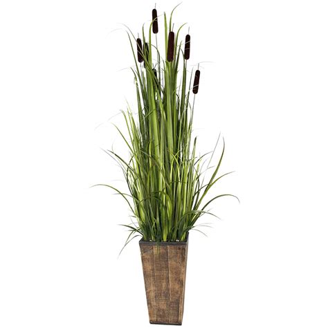 Grass Bush in Wooden Pot, 61"