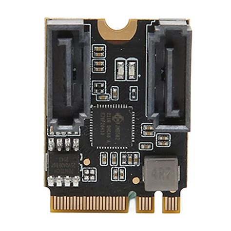 M.2 to 2 Port SATA3.0 Expansion Card, JMB582 Chip SATA3.0 X2 Interface ...