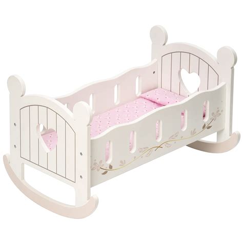 Buy ROBUD Doll Bed Wooden for 18 inch Dolls Shaking Cot Top er Cot Bed ...