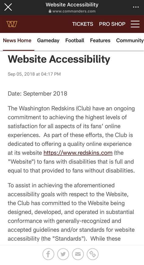 If you go to the Commanders website and click on the accessibility ...