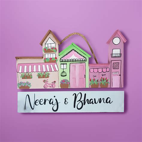 Buy French Cafe Tiny House Nameboard for Couples Online On Zwende
