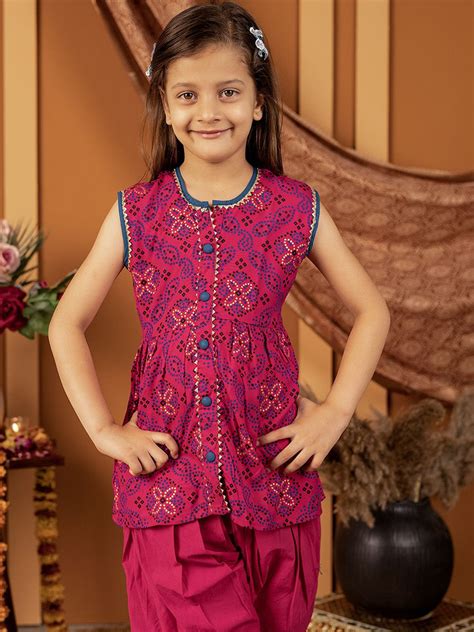 Girls Floral Printed Regular Pure Cotton Kurta with Salwar – biglilpeople