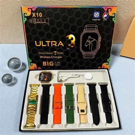 X10 7in1 Ultra 3 Smart Watch Combo – pretina