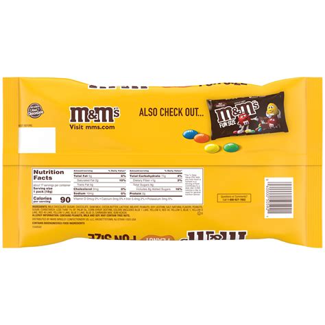 M&M's Fun Size Nutrition Facts at Elvis Nusbaum blog