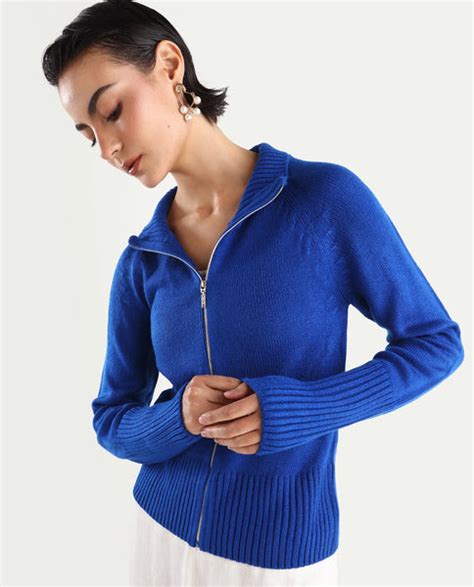 Buy Jagger - Blue Plain Relaxed Fit Sweater| Rareism