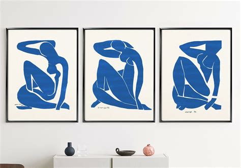 Set of 3 Blue Nude Henri Matisse Modern Wall Art Print. A3 A2 A1 Size | eBay