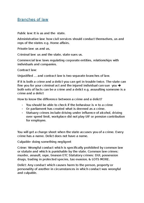 Branches of law - Branches of law Public law: It is us and the state. Administrative law: how ...