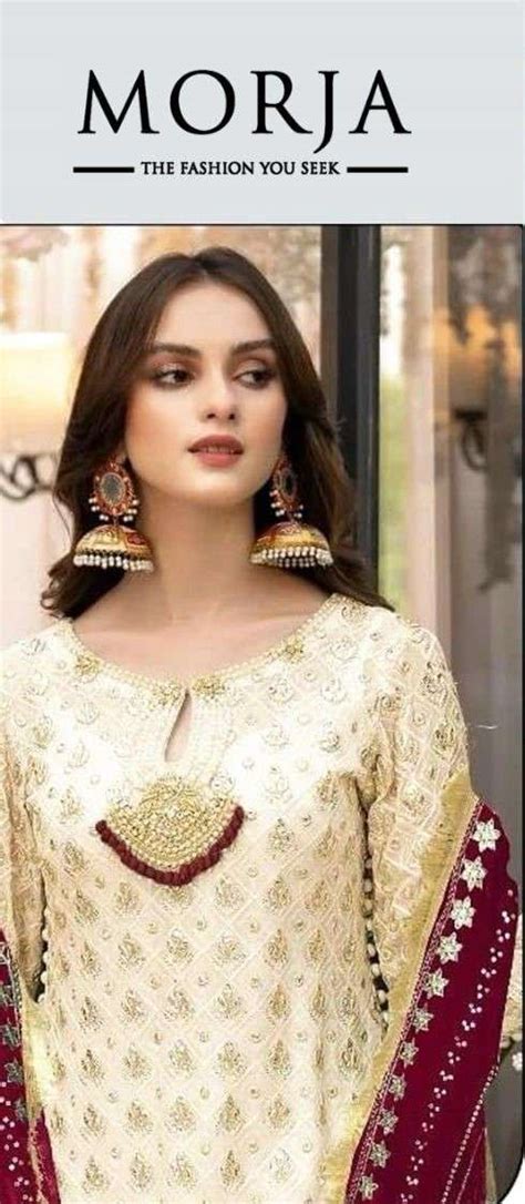 MORJA DESIGN NO - 1001 GEORGETTE HEAVY EMBROIDERED PARTY WEAR SUIT ...