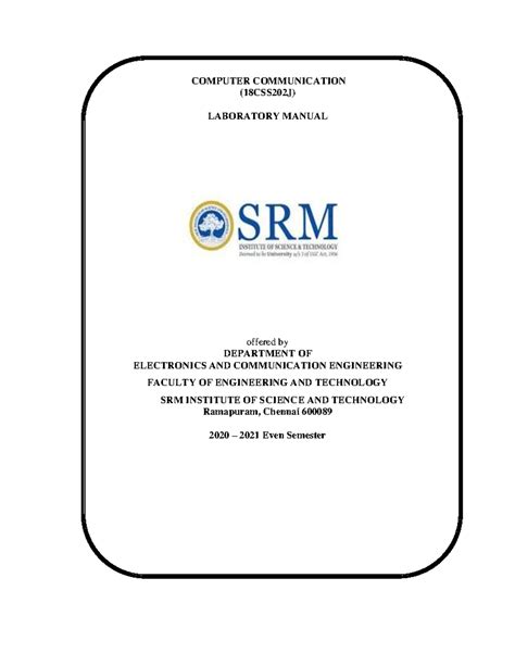 18CSS202J Computer Communication Lab Manual - COMPUTER COMMUNICATION ...