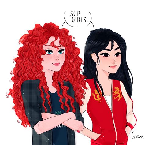 Merida and Mulan in 2025 | Disney art, Disney crossovers, Disney funny