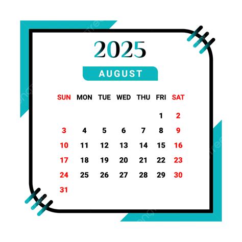 August 2025 Calendar