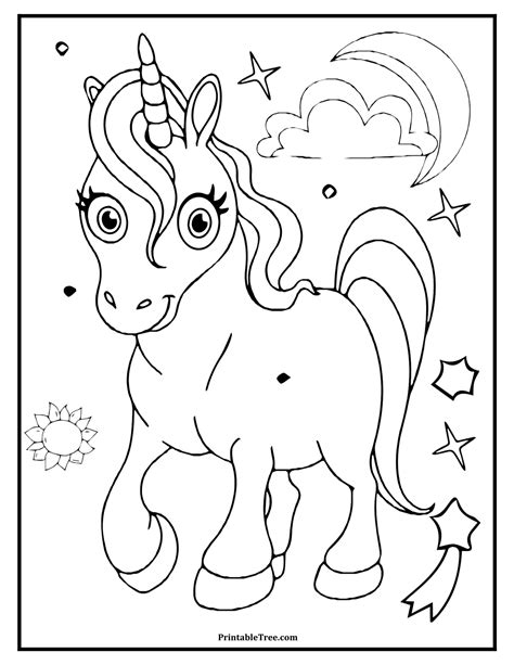 Free Printable Unicorn Coloring Pages PDF for Kids and Adults