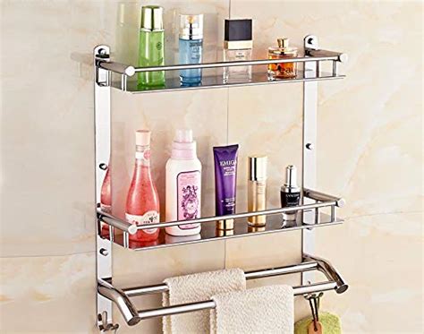 Handy Heavy Duty Stainless Steel Bathroom Shelf, 2 Layer Shelves with ...