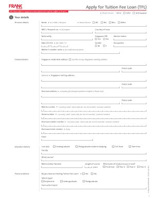 Fillable Online Tuition Fee Loan (TFL) Application Form for ...