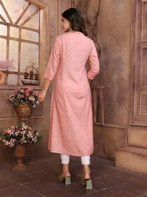 Rayon Printed Calf Length A-Line Kurta –Rangita