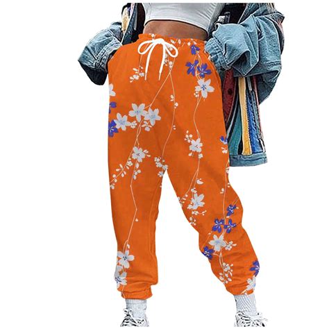 Jsarle Pencil Pants for Women Graphic Pants Workout Pants Women Blue ...