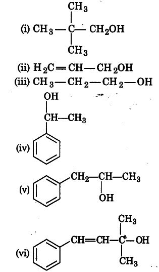 Classify the following as primary, secondary and tertiary alcohols ...