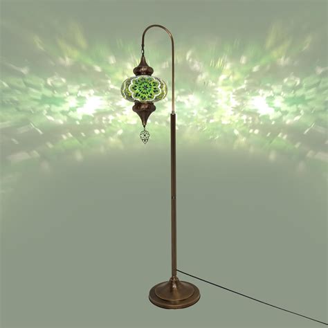 Enchanting Turkish Mosaic Floor Lamp - Moroccan Swan Neck Design ...