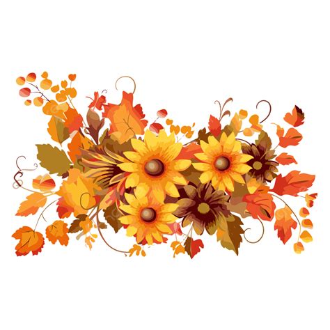 Fall Flowers Border PNG, Vector, PSD, and Clipart With Transparent ...