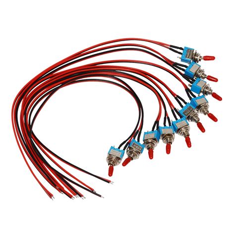 10pcs Mini Toggle Switches ON/Off SPST with Pre-soldered Wires for ...