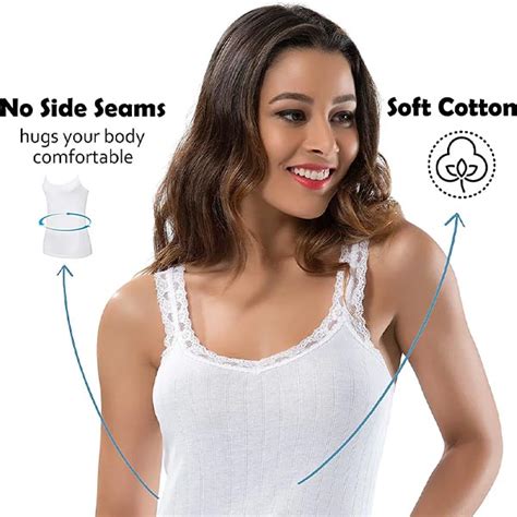 Camisole for Women, All Cotton, Airy Soft Comfy Tank Tops Cami Undershirt