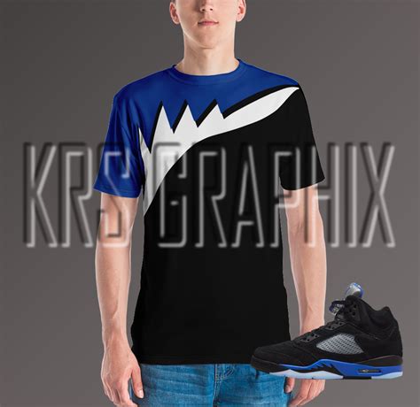 Racer Blue 5s All Over Print T-Shirt – KRS Graphix
