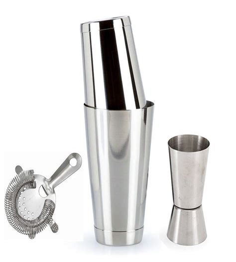 THW® Professional Boston Shaker Set - 4 Pcs Cocktail Maker Kit with ...