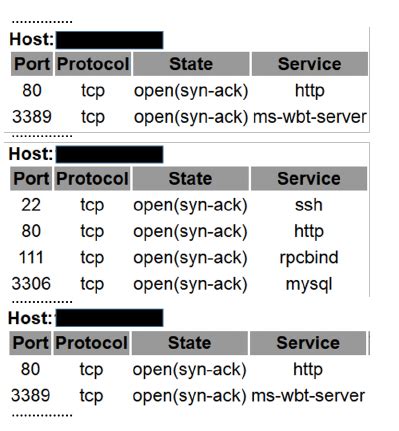 Nmap Port Scanning 的图像结果