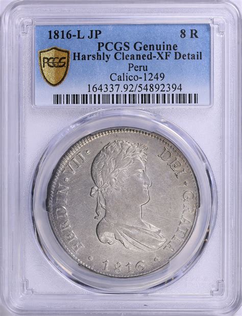 Peru 1816-L JP Silver 8 Reales KM-117.1 PCGS Genuine XF Details (Item ...