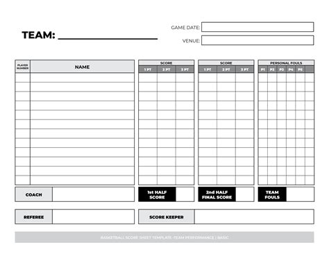 Free, printable basketball score sheets for basketball leagues ...