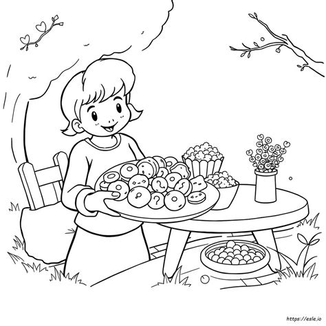 Snack Coloring Pages 的图像结果