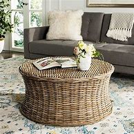 Image result for Round Wicker Coffee Table with Removable Seats