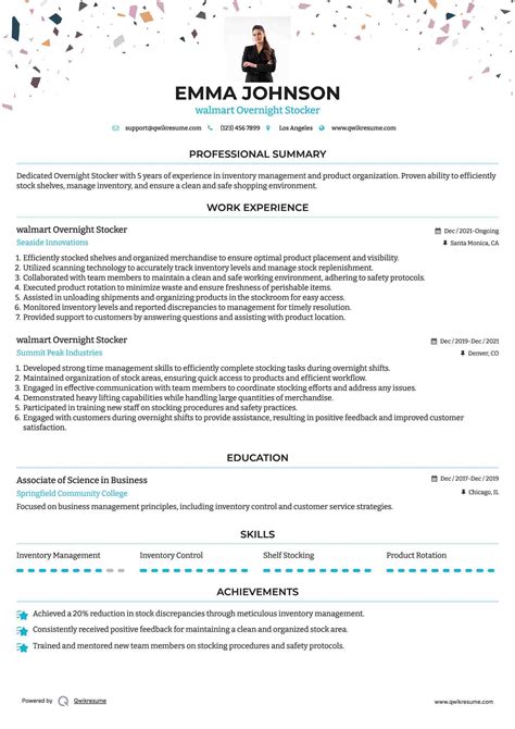 10+ walmart Overnight Stocker Resume Samples & Templates for 2025