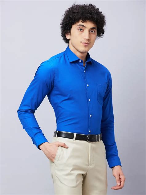 Park Avenue Men Blue Slim Fit Solid Casual Shirt – MyRaymond