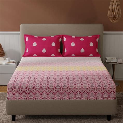 Buy BICHAUNA Amelia 120TC Ethnic Print 3Pcs Queen Bedsheet Set from ...