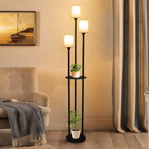 Latitude Run® Floor Lamp with Shelves, Modern Floor Lamps for Living ...