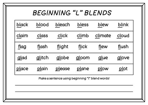 13 L Blends Worksheets Kindergarten - Free PDF at worksheeto.com