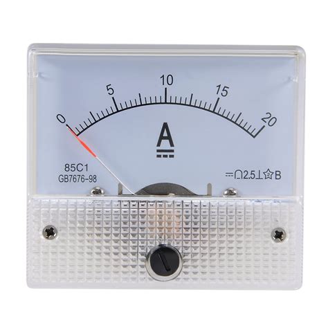uxcell Plastic Metal 85C1 Analogue Current Panel Meter DC 20A Ammeter ...