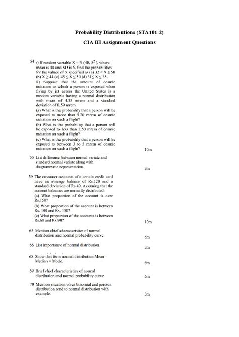 Probability Distributions Assignment Qs - The World 1800 to 1945 ...