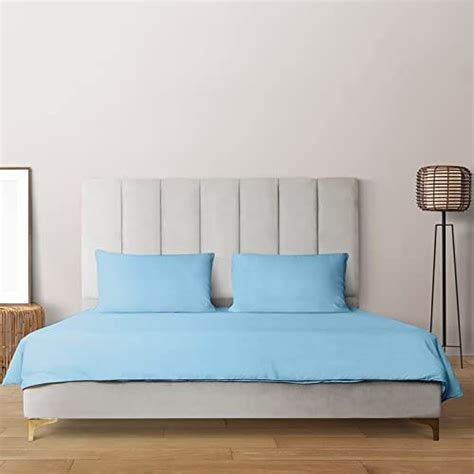Livpure Smart Premium Cotton 300 TC Bedsheet - King (Light Blue) with 2 ...