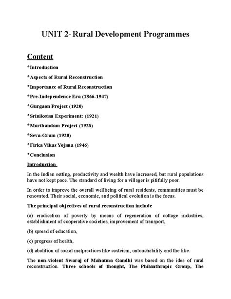 Gurgaon Experiment - grgrw - UNIT 2- Rural Development Programmes ...