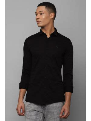 Buy Allen Solly Mens Black Slim Fit Solid Full Sleeves Casual Shirt Online