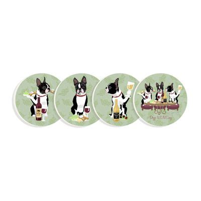 Dogs WINEing Coasters | Frontgate