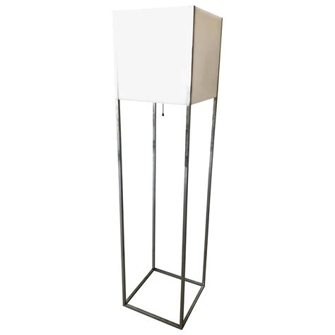 Mid-Century Modern Paul Mayen Frosted Acrylic and Chrome Tube Floor ...