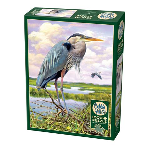 Cobble Hill 1000 Piece Puzzle: Heron - Reference Poster Included, High ...