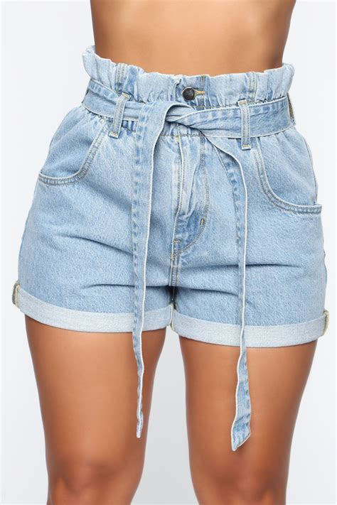 Melanie Paper Bag Denim Shorts - Light Wash | Fashion Nova | Jeans for ...