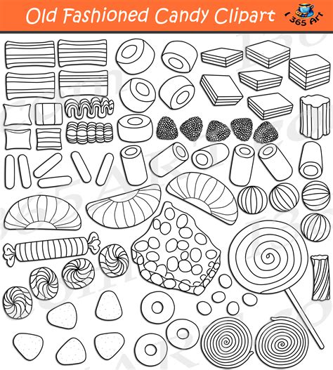 Old Fashioned Candy Clipart Set Download - Clipart 4 School