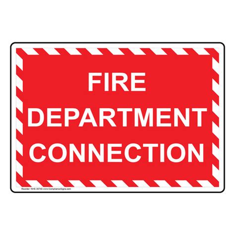 Red Fire Department Connection Sign - US Made