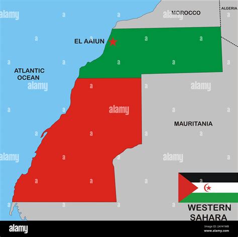 Western Sahara map Stock Photo - Alamy