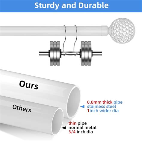 Buy Curtain Rods for windows 28 to 48 inch, 1 inch Diameter Metal ...